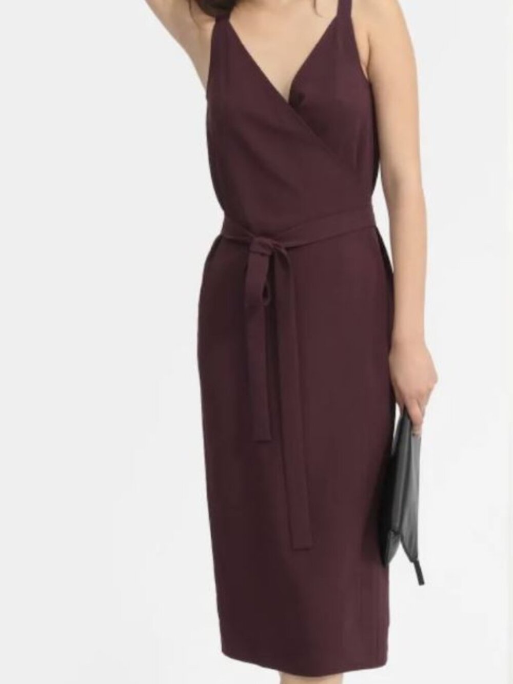 .. Everlane Japanese Go Weave Tank Wrap Dress, Deep Plum (6)